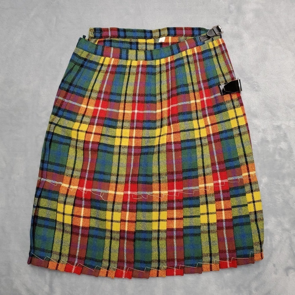 VTG Scotch 100% Wool Skirt Womens 10 Plaid Preppy School 80s Made in Scotland
